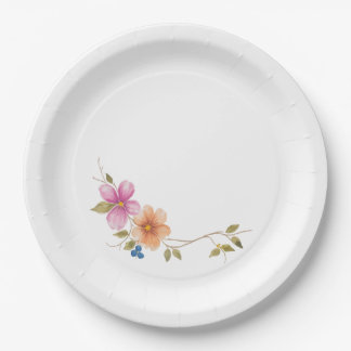 Assiettes En Carton Fleurs de prairie matinale