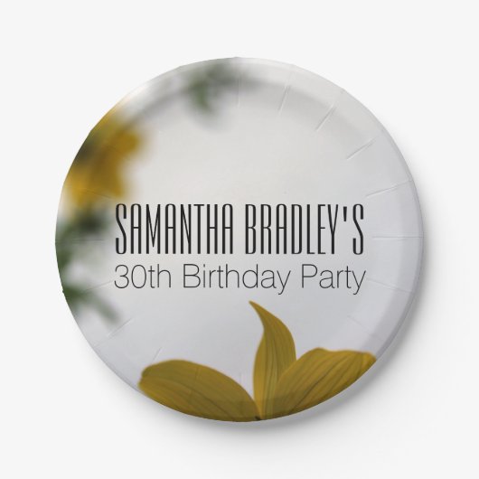 Assiettes En Carton Fleurs de printemps 30e Plaques papier fête d'anni (Devant)