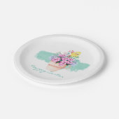 Assiettes En Carton Fleurs de printemps avec poussins de Pâques (Angle)