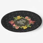 Assiettes En Carton Fleurs de printemps brillantes et vibrantes Wreath (Angle)