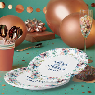 Assiettes En Carton Fleurs de printemps colorées motif