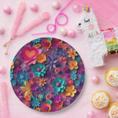 Assiettes En Carton Fleurs de printemps colorées Motif (Fête)