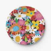 Assiettes En Carton Fleurs de printemps Whimsical Jardin Fête d'annive (Devant)