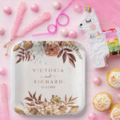 Assiettes En Carton Fleurs de rouille en terre cuite Boho Mariage de f (Fête)