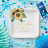 Assiettes En Carton Fleurs de soleil Baby en fleur Plaques de papier B (Fête)