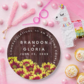 Assiettes En Carton Fleurs de soleil d'automne rustiques sur Mariage d (Fête)