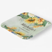 Assiettes En Carton Fleurs de soleil jaunes Eucalyptus vert Anniversai (Angulaire)