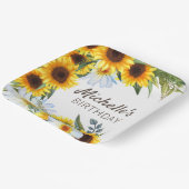 Assiettes En Carton Fleurs de soleil jaunes Faisceaux blancs Anniversa (Angulaire)