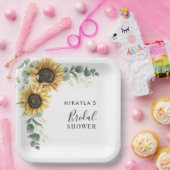 Assiettes En Carton Fleurs de tournesol d'eucalyptus Shower de mariage (Fête)