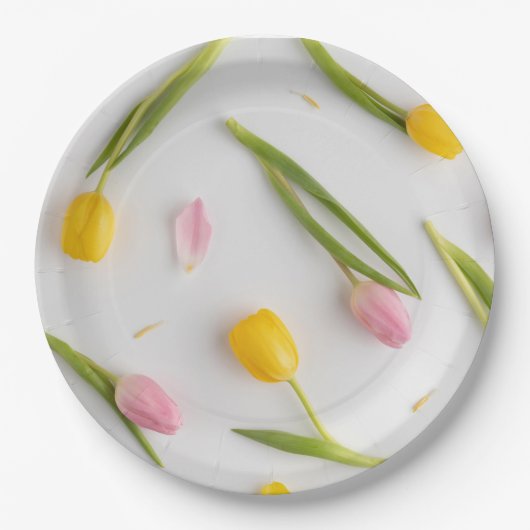 Assiettes En Carton Fleurs de tulipes (Devant)
