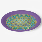 Assiettes En Carton FLEURS DE VIE - Géométrie Sacrée Design 1 (Angle)