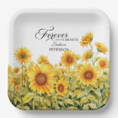 Assiettes En Carton Fleurs D'Eau Fleurs De Soleil Célébration De La Vi (Recto)