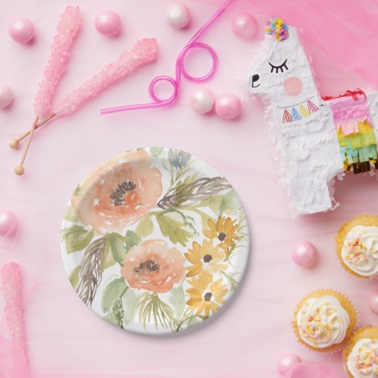 Assiettes En Carton Fleurs D'Été Fin I (Fête)