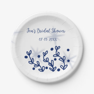 Assiettes En Carton Fleurs d'étoiles bleues pour une baby shower de lu
