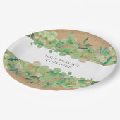 Assiettes En Carton Fleurs d'eucalyptus (Angle)