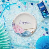 Assiettes En Carton Fleurs d'Hydrangea & Gold Chic Printemps élégant (Fête)