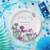 Assiettes En Carton Fleurs d'Iris fête d'anniversaire (Fête)