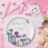 Assiettes En Carton Fleurs d'Iris fête d'anniversaire (Fête)