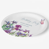Assiettes En Carton Fleurs d'Iris fête d'anniversaire (Angle)