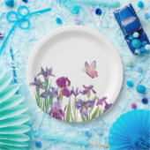 Assiettes En Carton Fleurs d'Iris fête d'anniversaire (Fête)