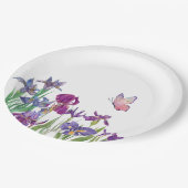 Assiettes En Carton Fleurs d'Iris fête d'anniversaire (Angle)