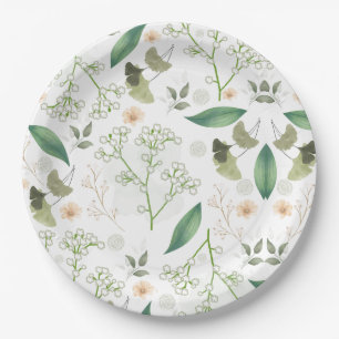 Assiettes En Carton Fleurs du souffle du bébé
