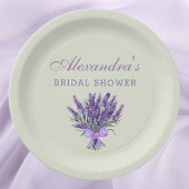 Assiettes En Carton Fleurs en ruban vert pastel Lavande Shower de Mari