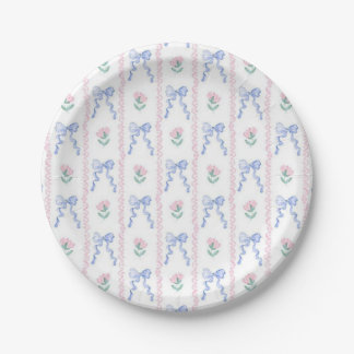 Assiettes En Carton Fleurs et arcs
