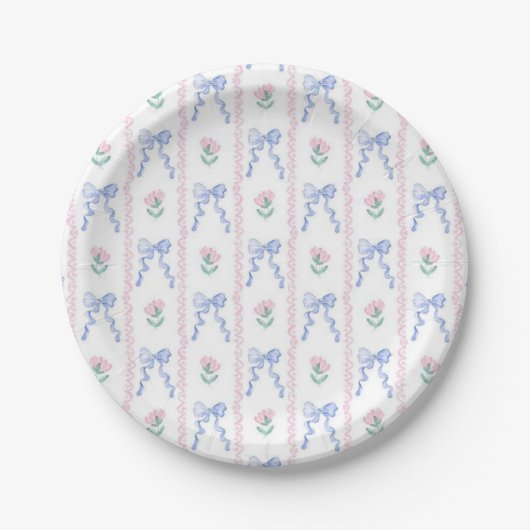 Assiettes En Carton Fleurs et arcs (Devant)