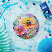 Assiettes En Carton Fleurs et coccinelles (Fête)