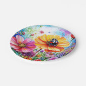 Assiettes En Carton Fleurs et coccinelles (Angle)