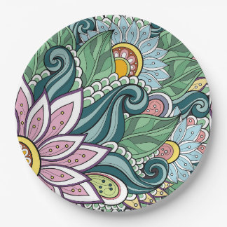 Assiettes En Carton Fleurs Et Éperons P21 Plaques Papier Personnalisée