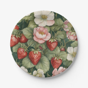 Assiettes En Carton Fleurs et fraises "Berry in Love"