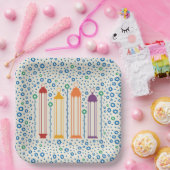 Assiettes En Carton Fleurs et lanternes (Fête)