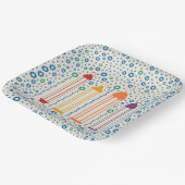 Assiettes En Carton Fleurs et lanternes (Angulaire)