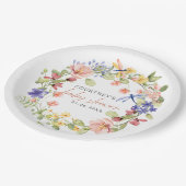 Assiettes En Carton Fleurs et libellules Baby shower romantique Boho (Angle)