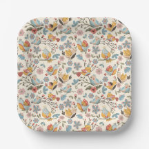 Fleurs et oiseaux de style boho