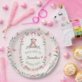 Assiettes En Carton Fleurs et ours Plaque d'anniversaire (Fête)