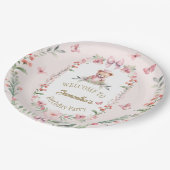 Assiettes En Carton Fleurs et ours Plaque d'anniversaire (Angle)