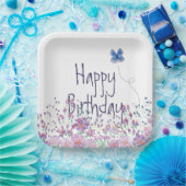Assiettes En Carton Fleurs et papillons fête d'anniversaire (Fête)