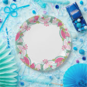 Assiettes En Carton Fleurs et Pastèques (Fête)