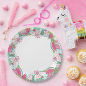 Assiettes En Carton Fleurs et Pastèques (Fête)