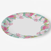 Assiettes En Carton Fleurs et Pastèques (Angle)