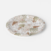 Assiettes En Carton Fleurs et plumes bohèmes (Angle)