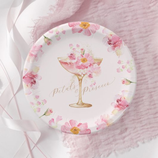 Assiettes En Carton Fleurs et Prosecco Réception de Mariage Florale