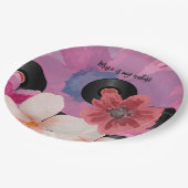 Assiettes En Carton Fleurs et vinyle (Angle)