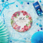Assiettes En Carton Fleurs exotiques tropicales Élégante Aloha hawaïen (Fête)