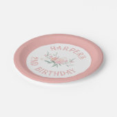 Assiettes En Carton Fleurs Fairytale Fille rose Fête d'anniversaire (Angle)