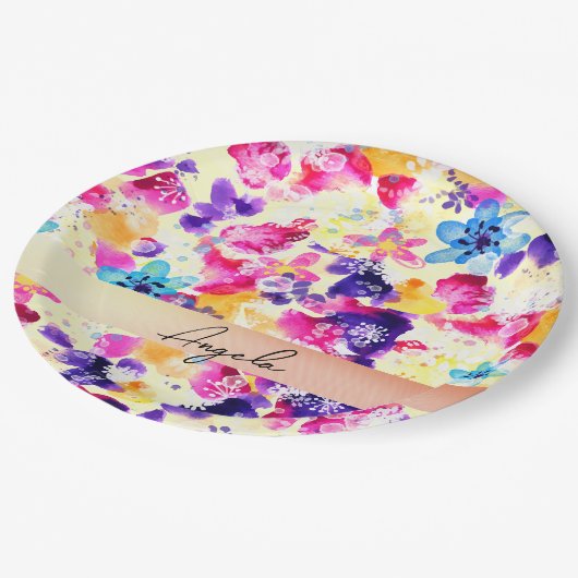 Assiettes En Carton Fleurs fleurs sauvages de chabby Meadow (Angle)