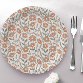 Assiettes En Carton Fleurs florales Boho Daisy
